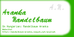 aranka mandelbaum business card